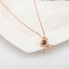 Customized 925 Silver photo Projection Necklace Couple Memory Gifts
