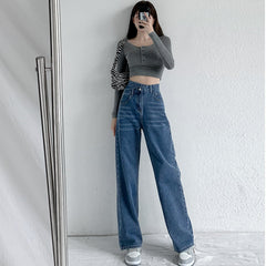 Jeans Women Wide Leg Pants Mom Femme High Waist Woman Trousers