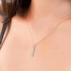 Rose Gold Personalized Name Retractable Double-layer Engraved 3D Necklace
