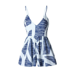 Floral Print Ruffles Strapless Rompers Summer Pleated Chest Wrapped Playsuits Womens Jumpsuit
