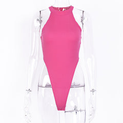2022 Neon Green Red Orange Sexy Bodysuit Summer Clothes for Women Casual Streetwear Jumpsuits