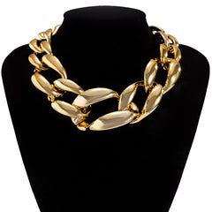 CCB Material Exaggerated Big Choker Necklace Collar for Women Hiphop Chunky Chain Necklace