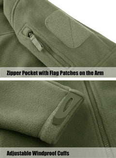 Full Zip Up Tactical Army Fleece Jacket Military Thermal Warm Outwear Windbreaker