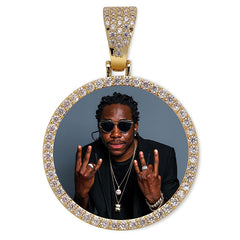 Custom Photo Memory Medallions Necklace With Tennis Chain With Cubic Zircon Chains