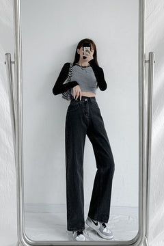 Jeans Women Wide Leg Pants Mom Femme High Waist Woman Trousers
