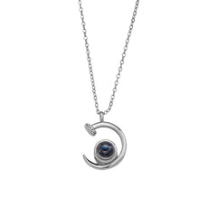 Customized 925 Silver photo Projection Necklace Couple Memory Gifts