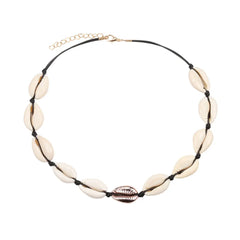 Shell Choker Bohemian Rope Agate Beaded Necklace