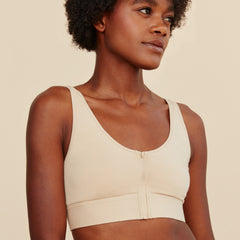 Wilderness Front‑Closure Cotton Bralette - Beige