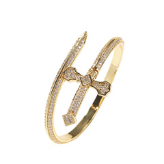Hip-hop full-diamond justice sword bracelet inlaid with zircon