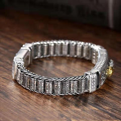 Brave troops silver rotating bead bracelet