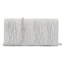 Solid color sequined cosmetics, portable storage clutch