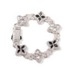 Hip-hop zircon colored infinite four-leaf clover bracelet