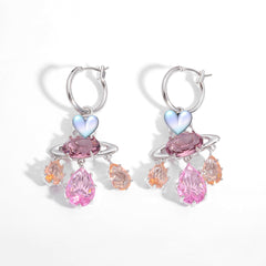 Colored zircon necklace clavicle crystal set ornaments