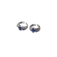 Retro feather sapphire open ring