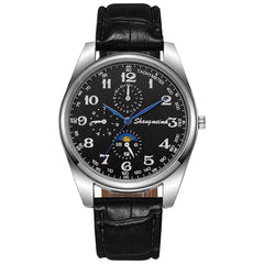 Leather strap quartz business watches