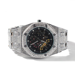 Hip Hop Full Diamond Hollow Case Mechanical Watch