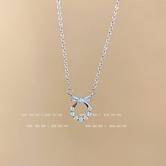 Titanium steel pearl clavicle necklace