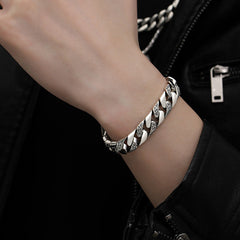Tang grass pattern punk bare bracelet