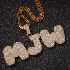 Hip-Hop Zircon English 26 Letters Micropaved Pendant