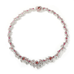 Hip-hop exaggerated spiky parasitic red-eyed thorn diamond-encrusted necklace