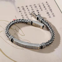 Square Spiral Pattern Silver Personalized bracelet