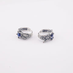 Retro feather sapphire open ring
