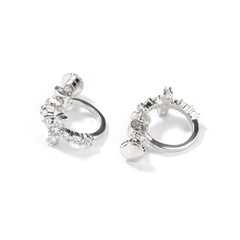 Hip Hop Zircon Black Spiral Clasp Cross Earrings