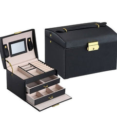 PU leather dustproof large capacity drawer jewelry box