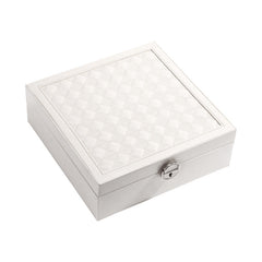 PU leather lockable mirror three-layer single-layer jewelry box