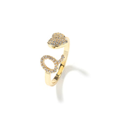 Hip-hop zircon-encrusted 26 English letters ring