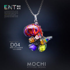 Original Cyberpunk Little Dinosaur Delicate High Design Couple Necklace
