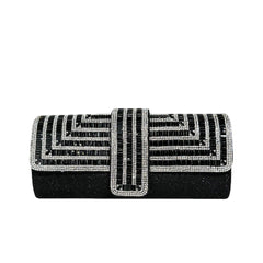 Full diamond flap shiny fashion chain clutch bag