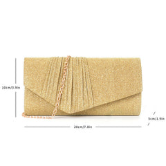 Flash material wrinkle zipper bag cover handbag