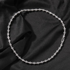Diamond-studded high-end airplane tennis chain