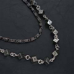 Carved leather dice vintage double-layer trouser chain waist chain