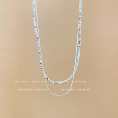 Titanium steel pearl clavicle necklace