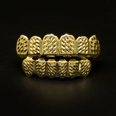 Hip-hop polished braces with gold electroplating