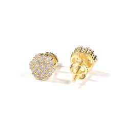 Hip Hop diamond-encrusted 925 silver stud earrings