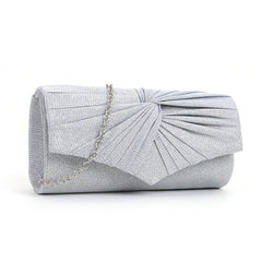 Pleated lace women's bag, solid color Clutch handbag