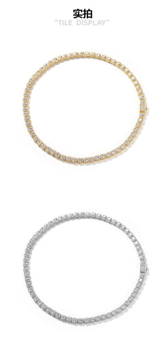 Iced Out Tennis Chain Cubic Zirconia CZ Hip Hop Necklace