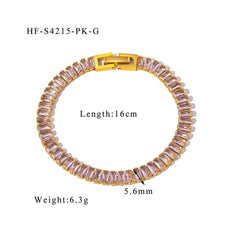 Stainless steel color zircon tennis chain