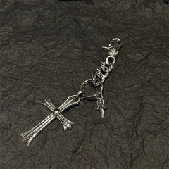 Retro cross sword keychain