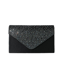 Colorful hot diamond black clutch