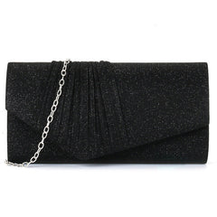 Flash material wrinkle zipper bag cover handbag