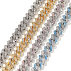 Hip-hop bar-style Cuban zircon-encrusted necklace