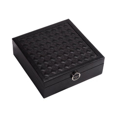 PU leather lockable mirror three-layer single-layer jewelry box