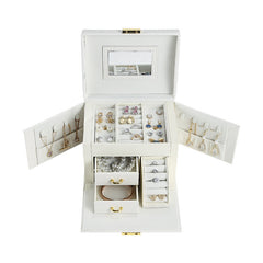 PU leather dustproof large capacity drawer jewelry box
