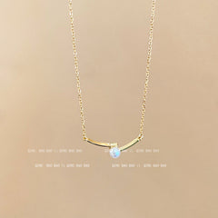 Titanium steel pearl clavicle necklace