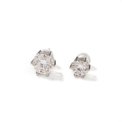 Hip-hop 925 silver moissanite six-prong earrings