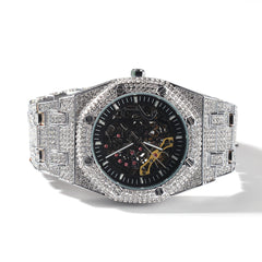 Hip Hop Full Diamond Hollow Case Mechanical Watch